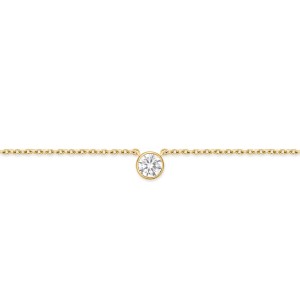 Gold and Diamond Solitaire Pendant Necklace