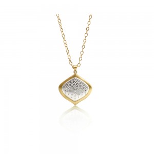 Gold and Silver Diamond Pendant Necklace