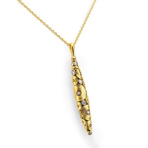 Yellow Gold and Diamond Shark Pendant Necklace