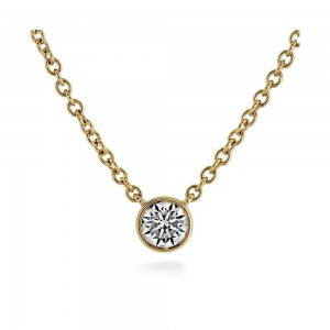 Gold and Diamond Solitaire Pendant Necklace