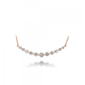 Gold And Diamond Smile Necklace