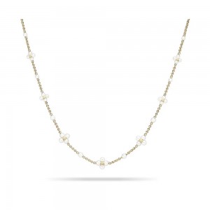 Gold and Pearl Sequence Necklace