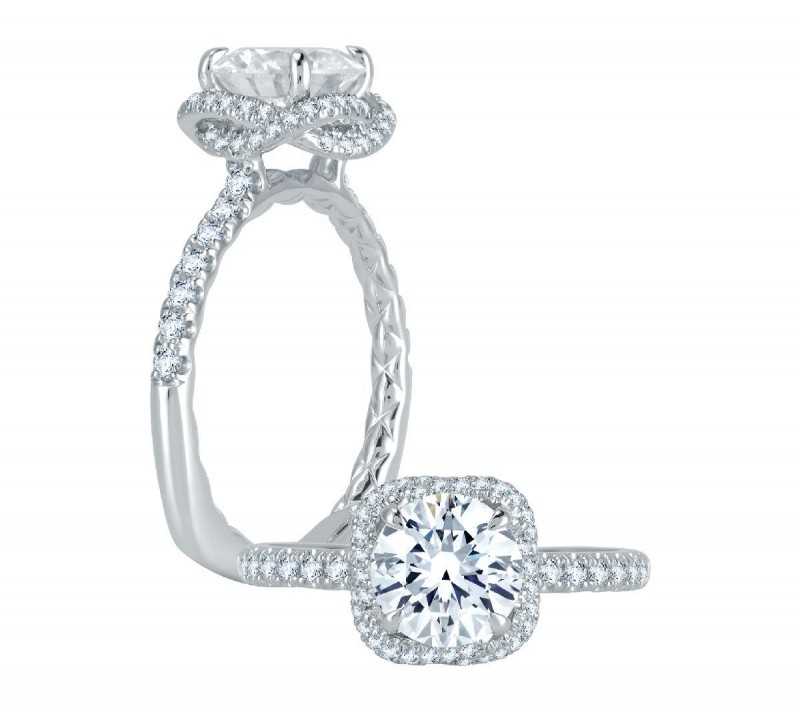 https://www.tinyjewelbox.com/upload/product/Platinum Diamond Halo Quilted Engagement Ring Mounting