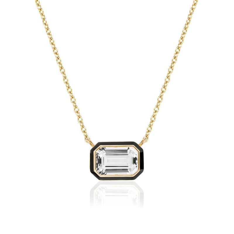 https://www.tinyjewelbox.com/upload/product/Gold And Black Enamel Crystal Cut East West Pendant Necklace