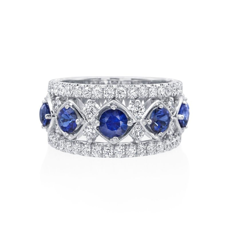 https://www.tinyjewelbox.com/upload/product/Platinum Sapphire And Diamond Wide Band Ring