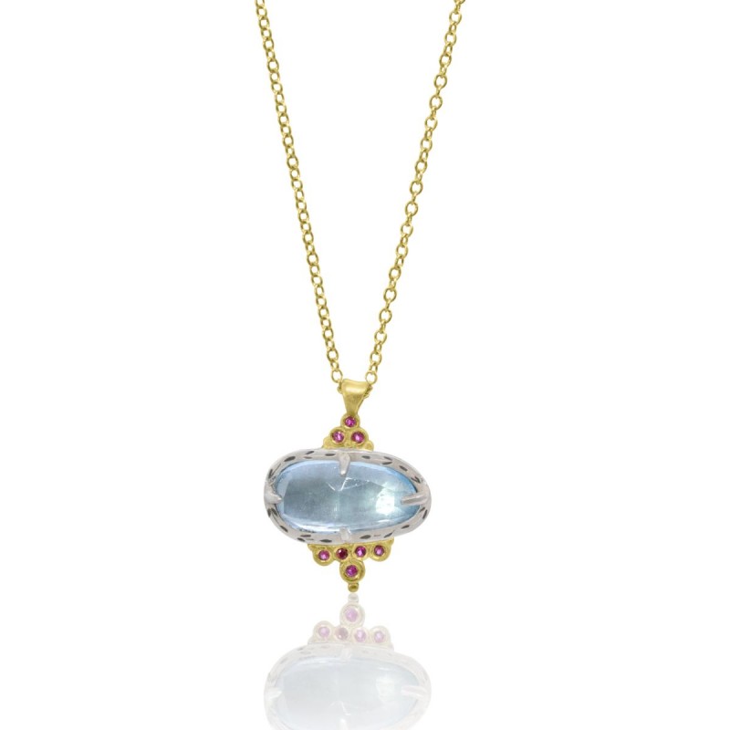 https://www.tinyjewelbox.com/upload/product/Sterling Silver and Yellow Gold Two Tone Aquamarine Pendant Necklace