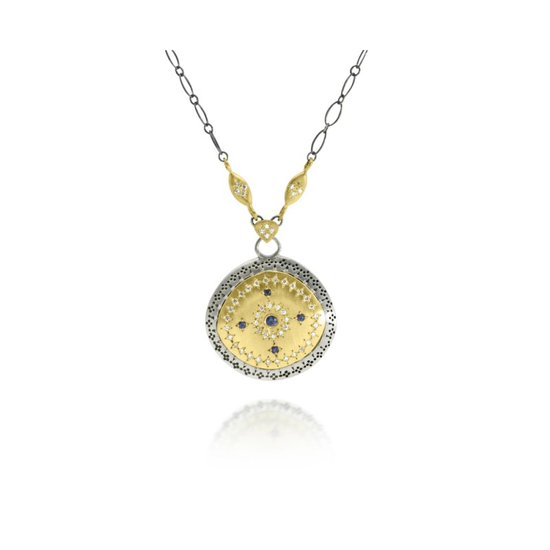 https://www.tinyjewelbox.com/upload/product/Gold and Silver Diamond and Sapphire Nostalgia Harmony Pendant Necklace