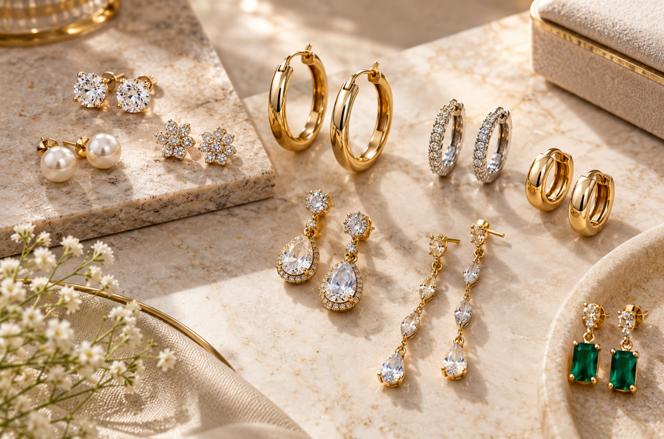 Designer Earrings Guide: Studs, Hoops, Drops and Huggies