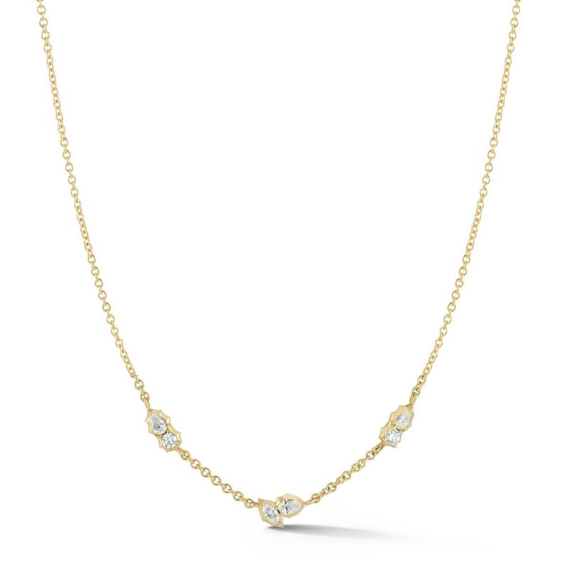 Gold Diamond Posey Diamond Station Necklace JNECK00414