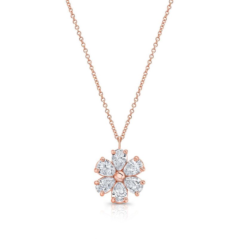 Gold Diamond Flower Pendant Necklace N18D16055